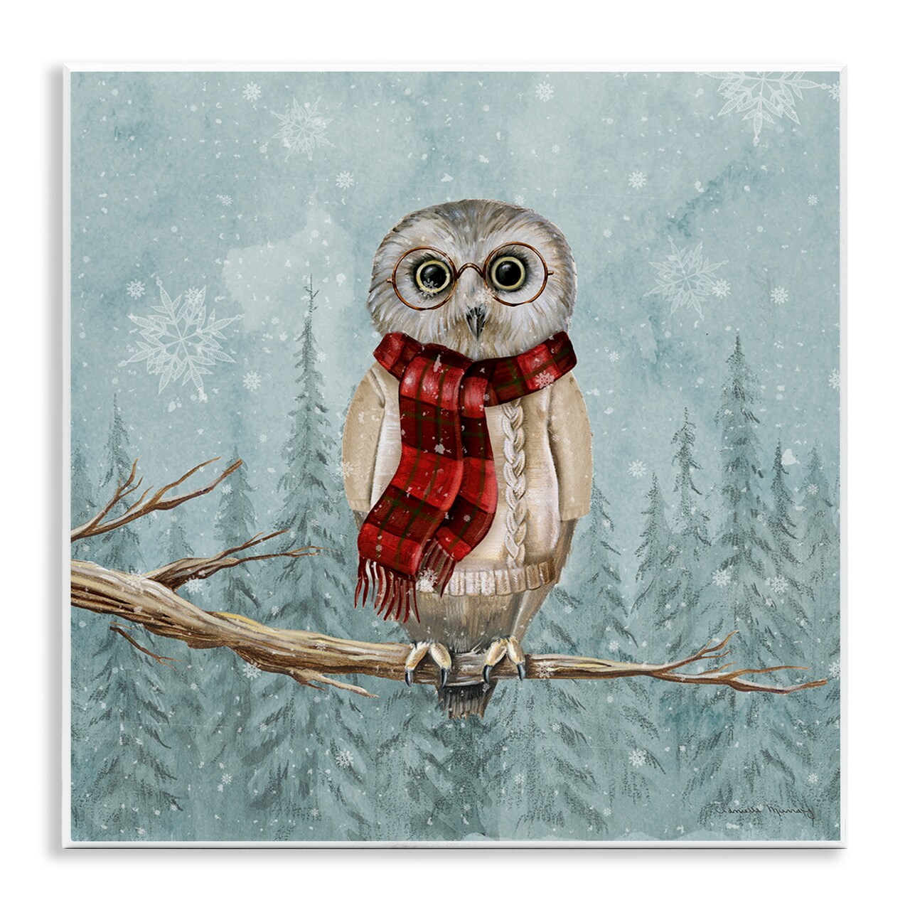 Stupell Industries Winter Woodland Owl Wall Plaque By Danielle Murray